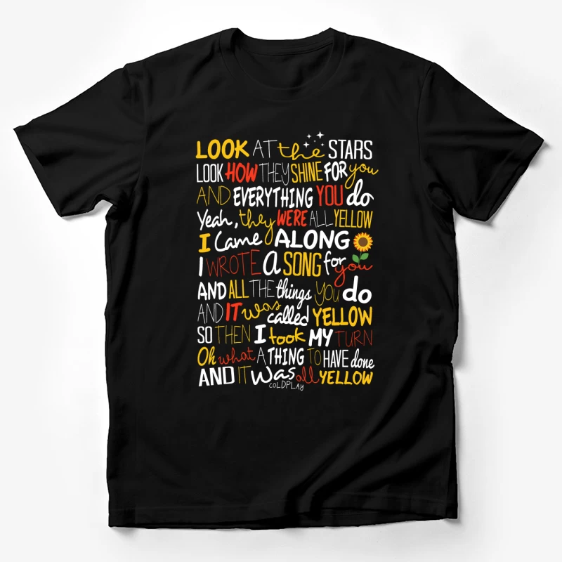 Colplay Lyrics Art Male T-Shirt