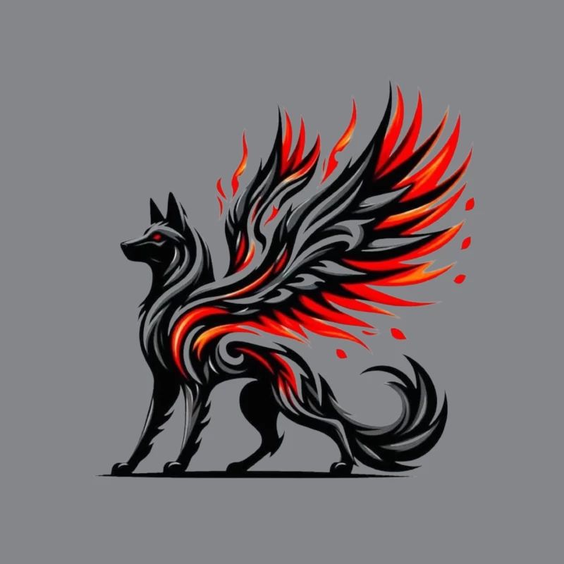 Winged Wolf Fantasy Art Mouse Pad
