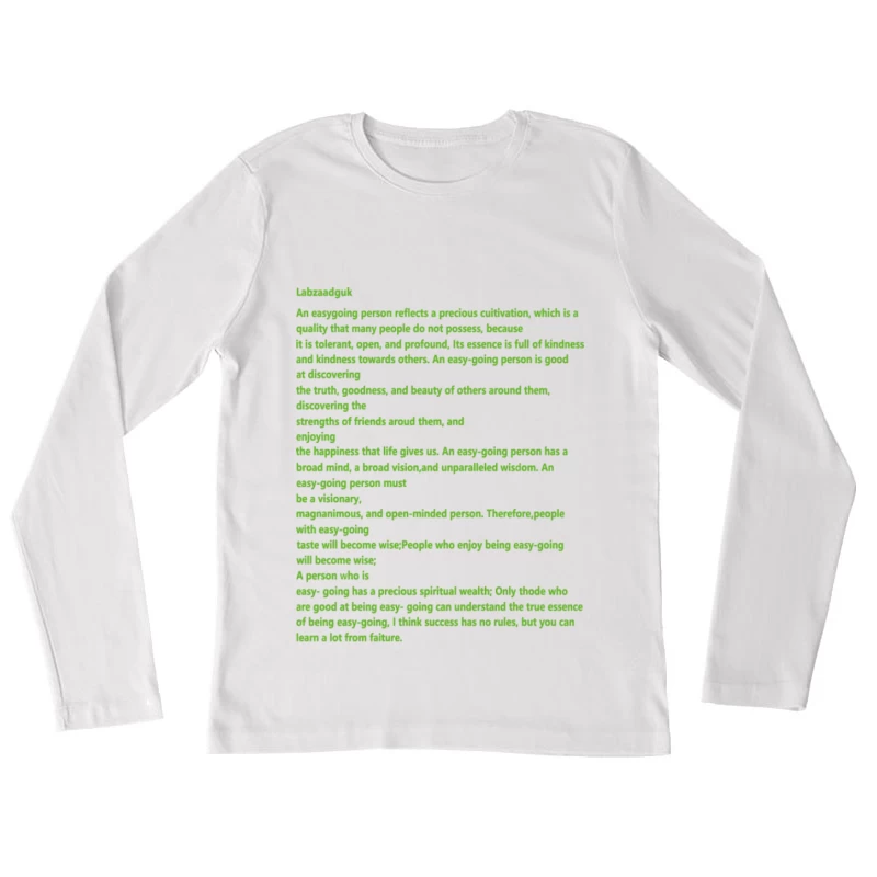 Easy-going Persönlichkeit Eigenschaften Damen Langarm T-Shirt