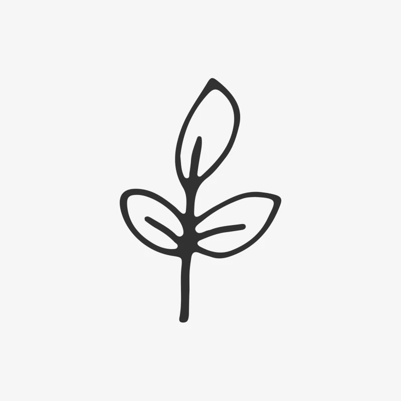 Illustrazione minimalista di pianta Maglietta maniche lunghe Uomo