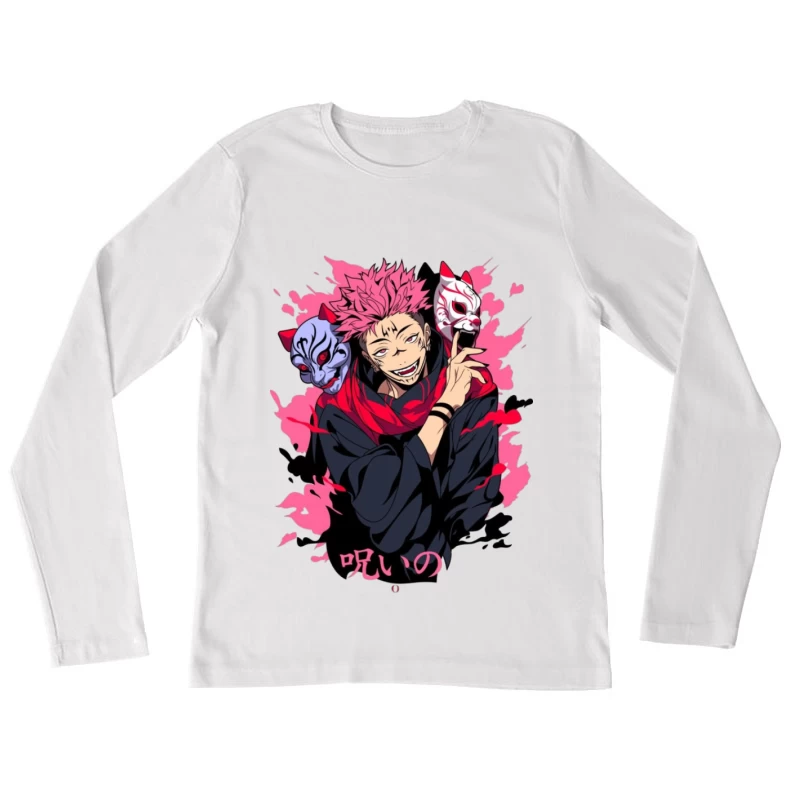 Anime-Charakter mit Masken Damen Langarm T-Shirt