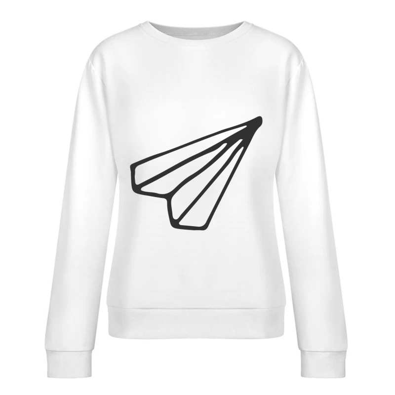 Icône d'avion en papier minimaliste Femme Sweat-shirt à enfiler