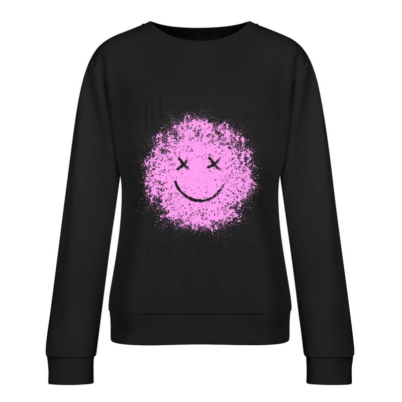 Rosa Smile mit Botschaft Damen Pullover Sweatshirt