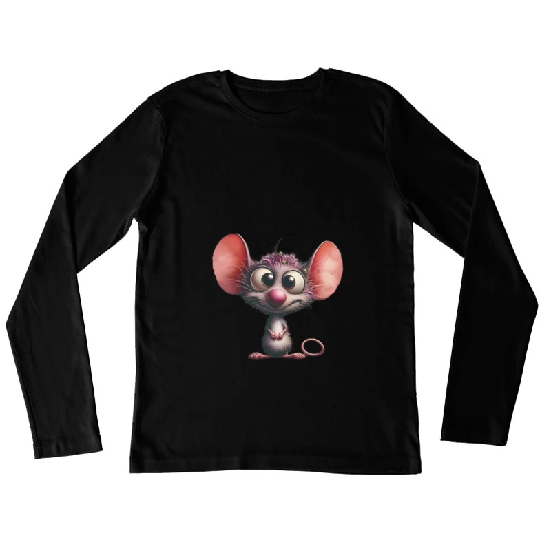 Souris mignonne de dessin animé aux grandes oreilles Femme Manches Longues T-Shirt