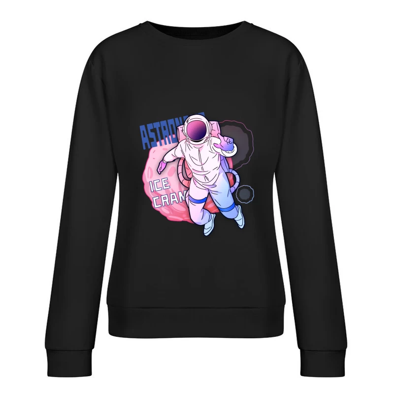 Astronaut genießt Eis im Weltraum Damen Pullover Sweatshirt