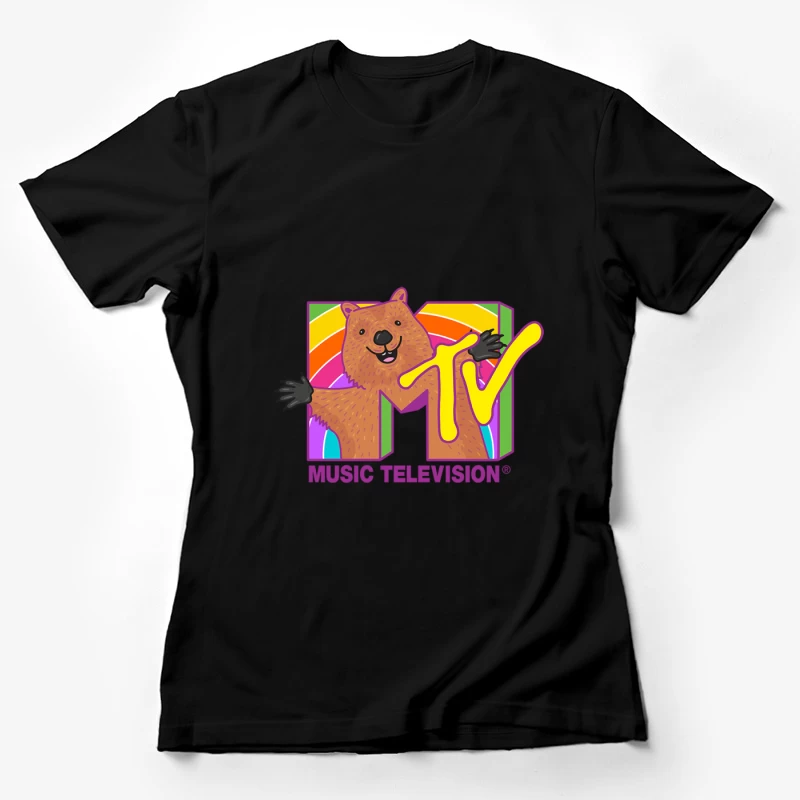 Kreatives MTV-Logo mit Bär und Regenbogen Damen T-Shirt
