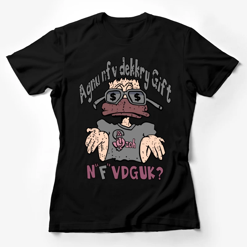 Surreale Karikatur mit Brille Damen T-Shirt