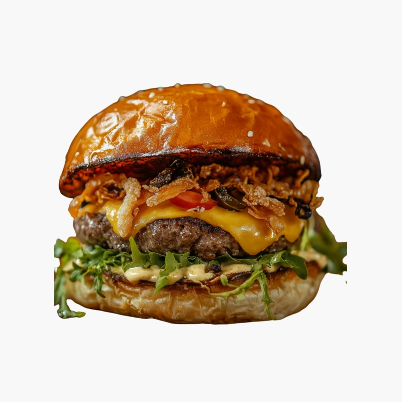 Gourmet Cheeseburger with Sesame Bun and Melted Cheese Cotton Tote Bag