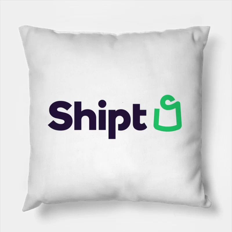 Shipt Modern Minimalist Logo with Green Hanger Icon Throw Pillow