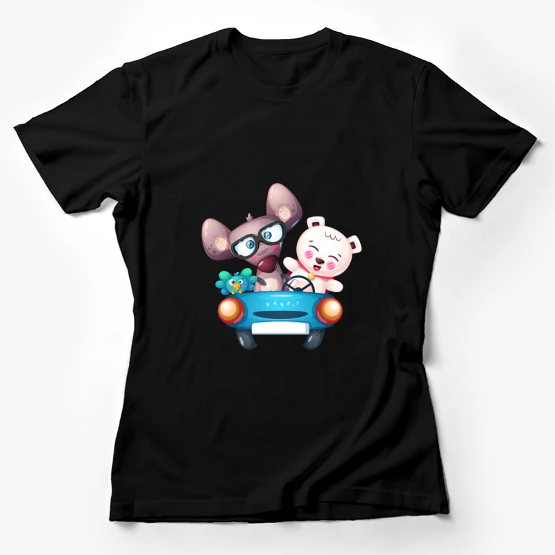 Animaux joyeux en voiture Femme T-Shirt