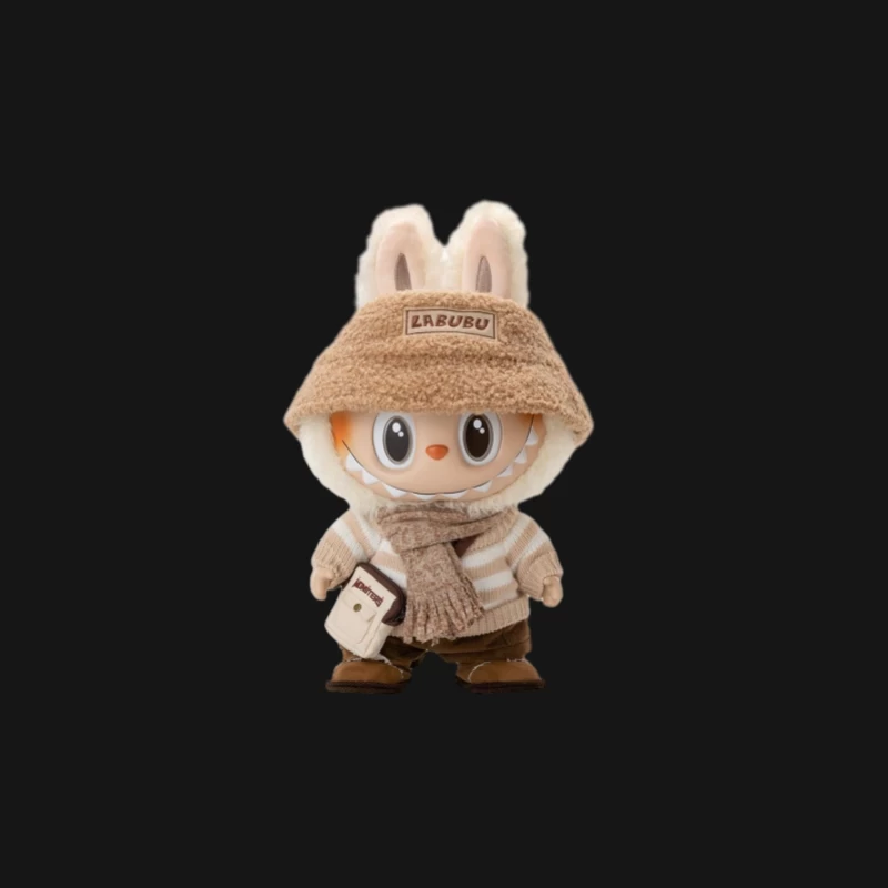 Niedliche Labubu-Figur mit Winterkleidung Damen Langarm T-Shirt