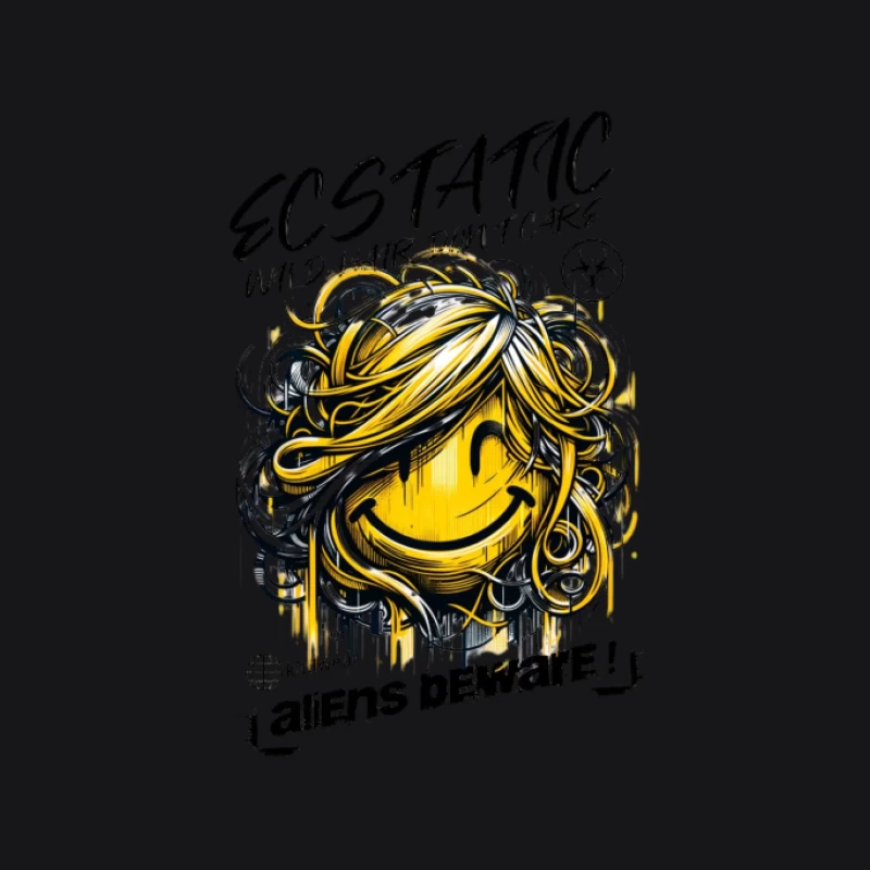 Lächelnde, abstrakte, emoji, künstlerische Skizze Herren Pullover Hoodie