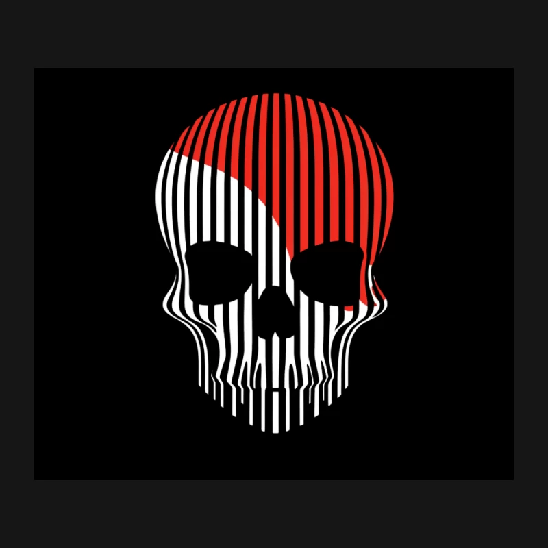 Striped Skull: Abstract Minimalist Optical Illusion Mouse Pad