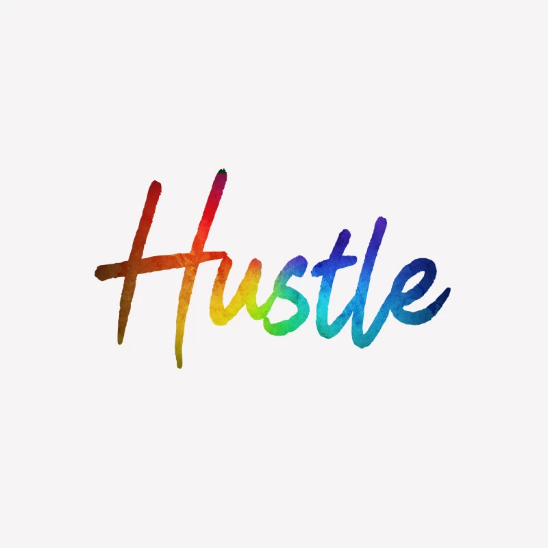 Colorful Hustle Typography Male T-Shirt