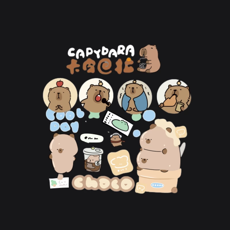 Illustrations Adorables de Capybara Femme Sweat à capuche