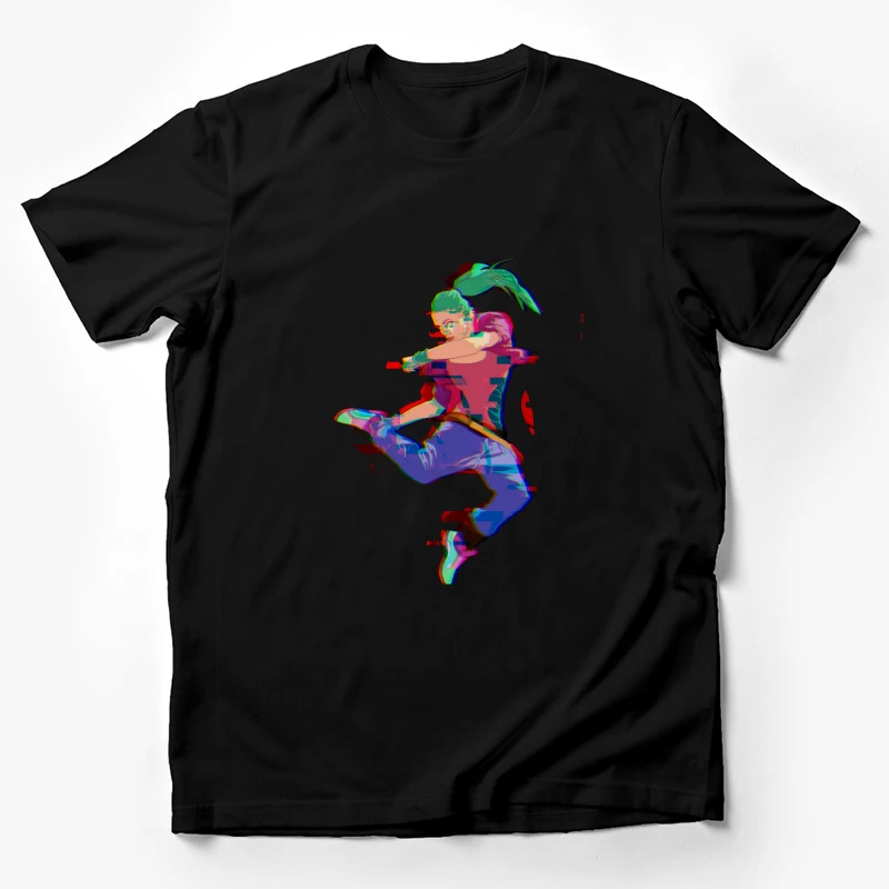 Animierter Kämpfer in Bewegung Herren T-Shirt