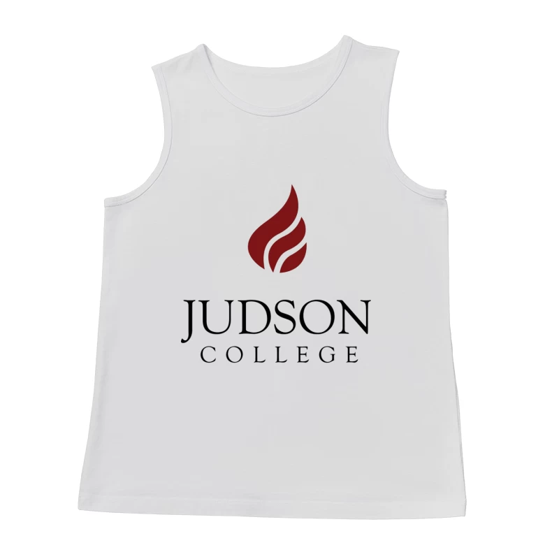 Judson College Educational Institution Logo with Red Flame Symbol Male Tank Top