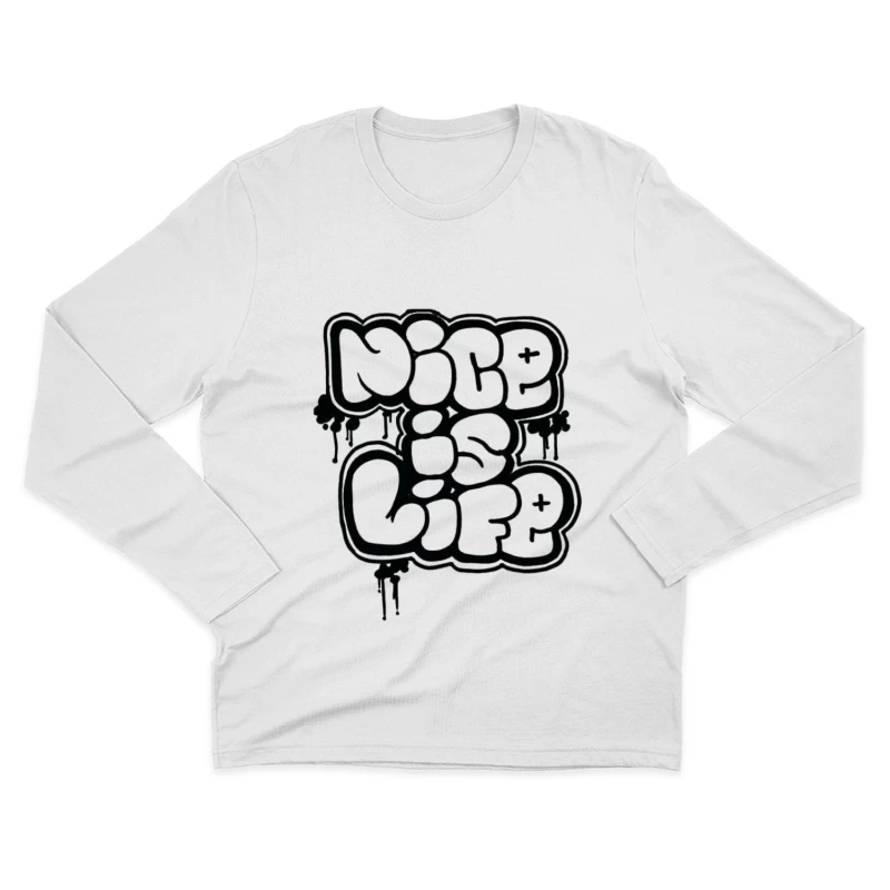 Graffiti-Stil Schriftzug Herren Langarm T-Shirt