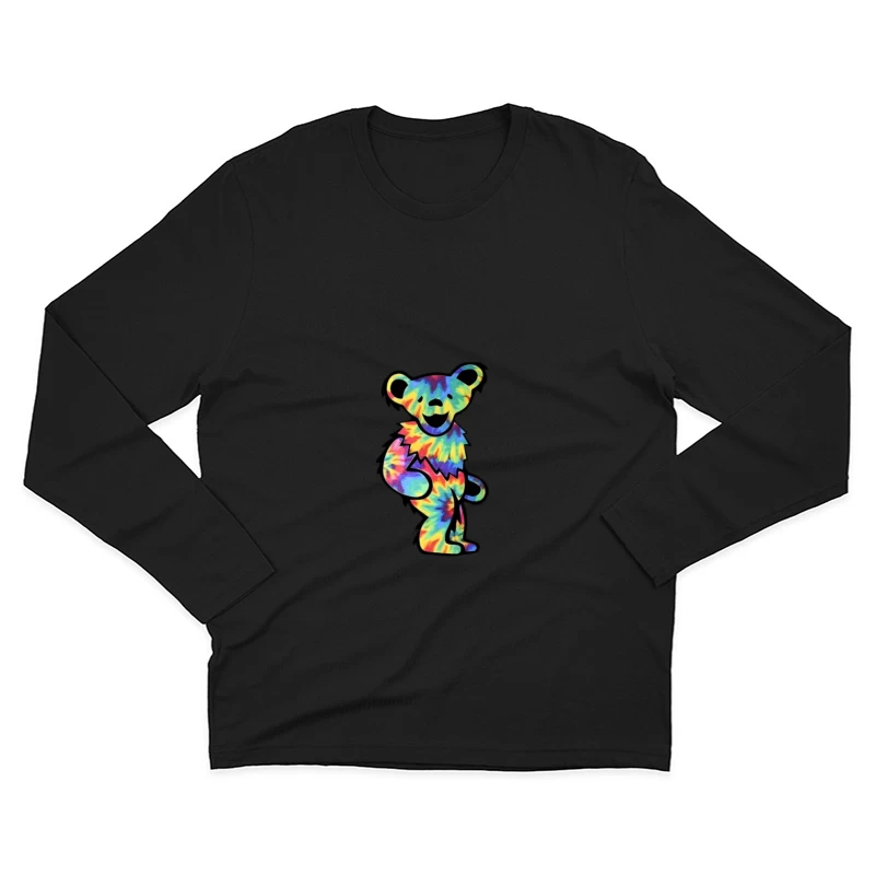 Buntes psychedelisches Bärendesign Herren Langarm T-Shirt