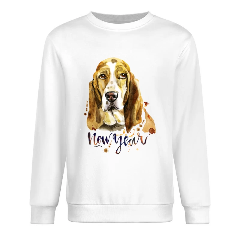 Portrait de chien aquarelle pour le Nouvel An Homme Sweat-shirt à enfiler