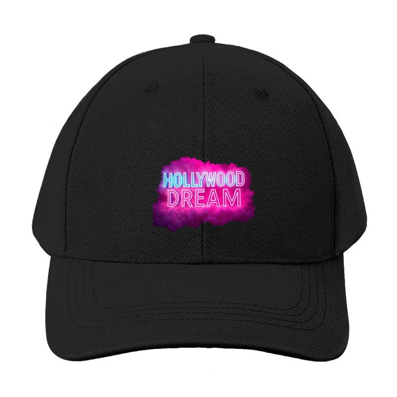 Neon Hollywood Dream Sign with Pink Cloud Background Baseball Cap