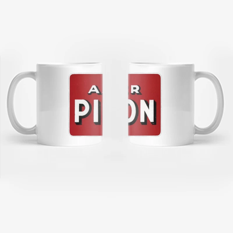 Vintage Amer Picon Logo Typography on Red Background Coffee Mug