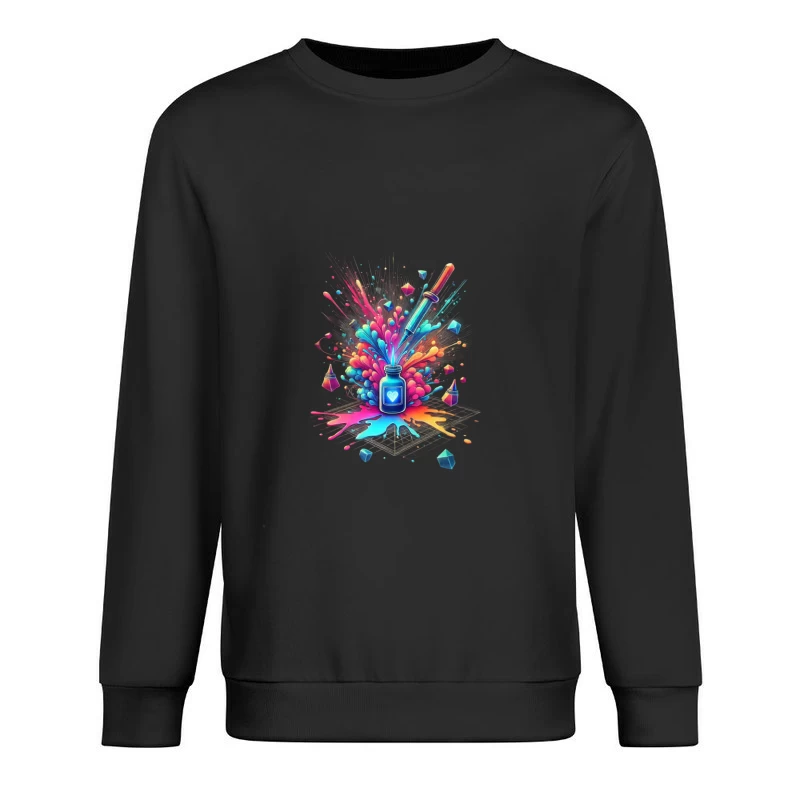 Magical Love Potion with Colorful Geometric Burst Male Pullover Sweatshirt