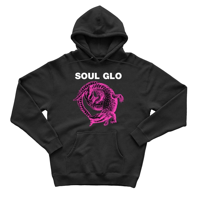 Pink Skeletal Alligator Soul Glo Design Male Pullover Hoodie