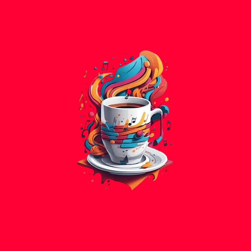 Colorful Coffee Cup with Musical Notes iPhone Case