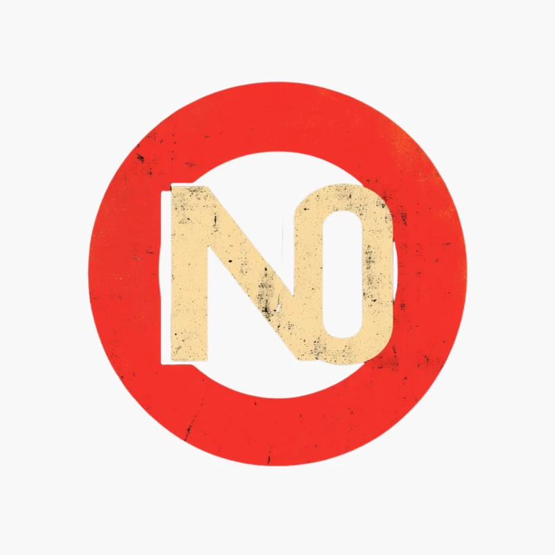 Red Circular No Sign: Prohibition and Warning Symbol Cotton Tote Bag