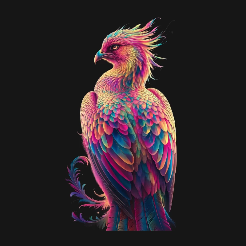 Vibrant Phoenix: A Colorful Fantasy Bird Illustration Female Long Sleeve T-Shirt