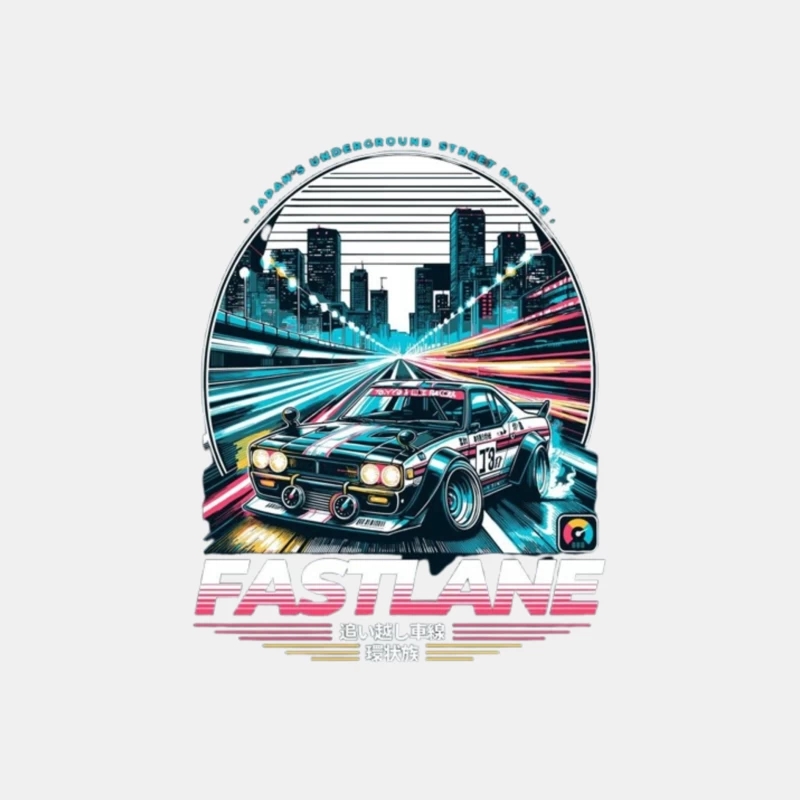 Retro Sports Car Racing Through Neon Cityscape - Synthwave Style Male Tank Top