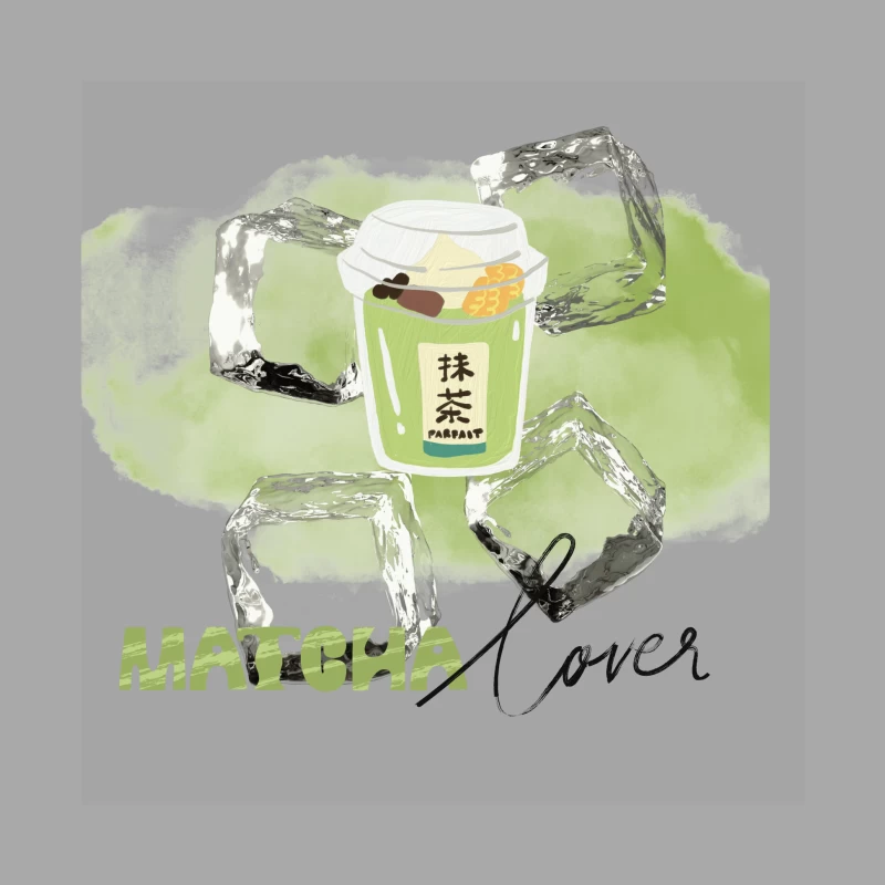 Cute Matcha Latte Cartoon in Glass Cup Female Pullover Hoodie