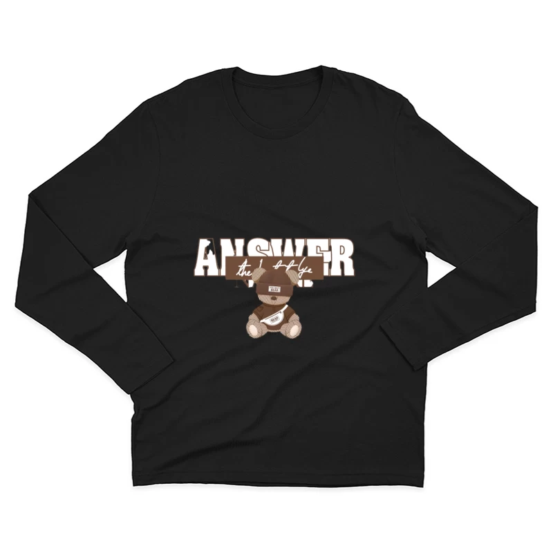 Design d'ours avec texte Homme Manches Longues T-Shirt