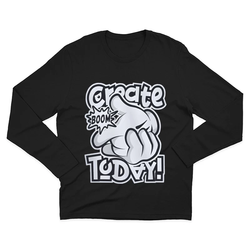 Kreatives Design mit Boom-Effekt Herren Langarm T-Shirt