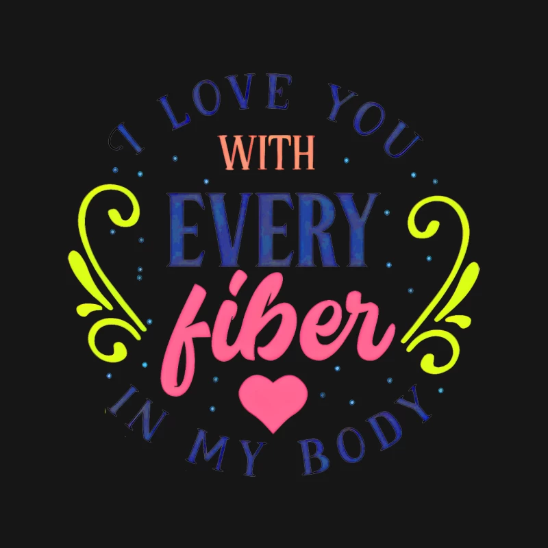 Colorful Love Typography with Fiber Message Mouse Pad