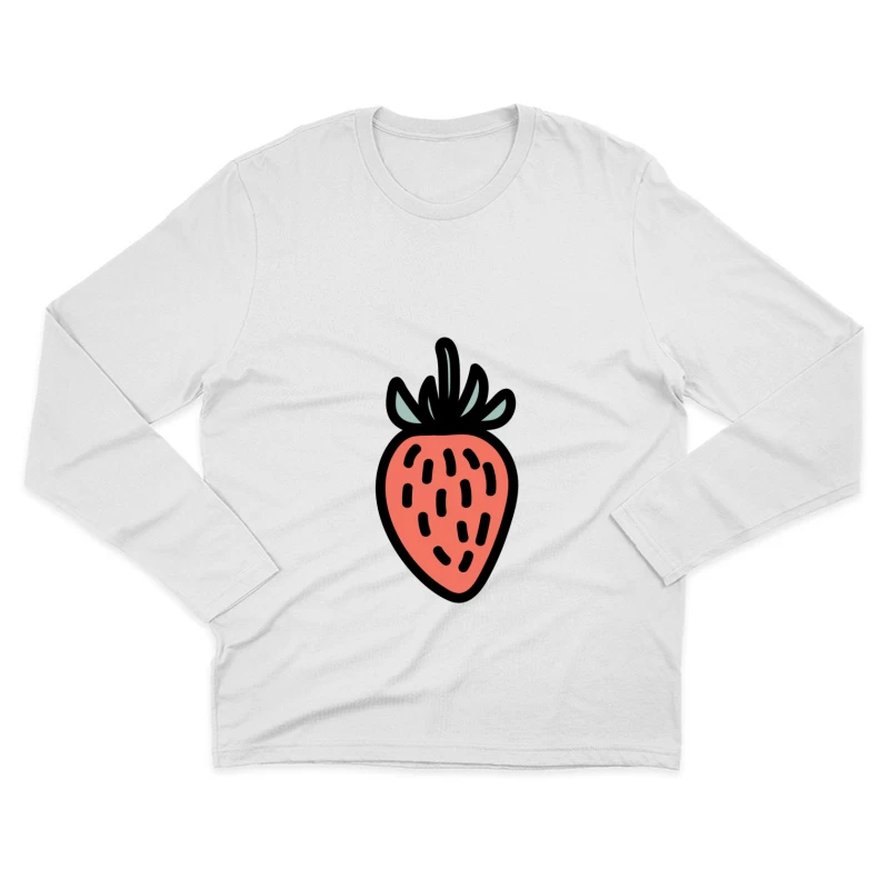Dessins animés fraise stylisée Homme Manches Longues T-Shirt