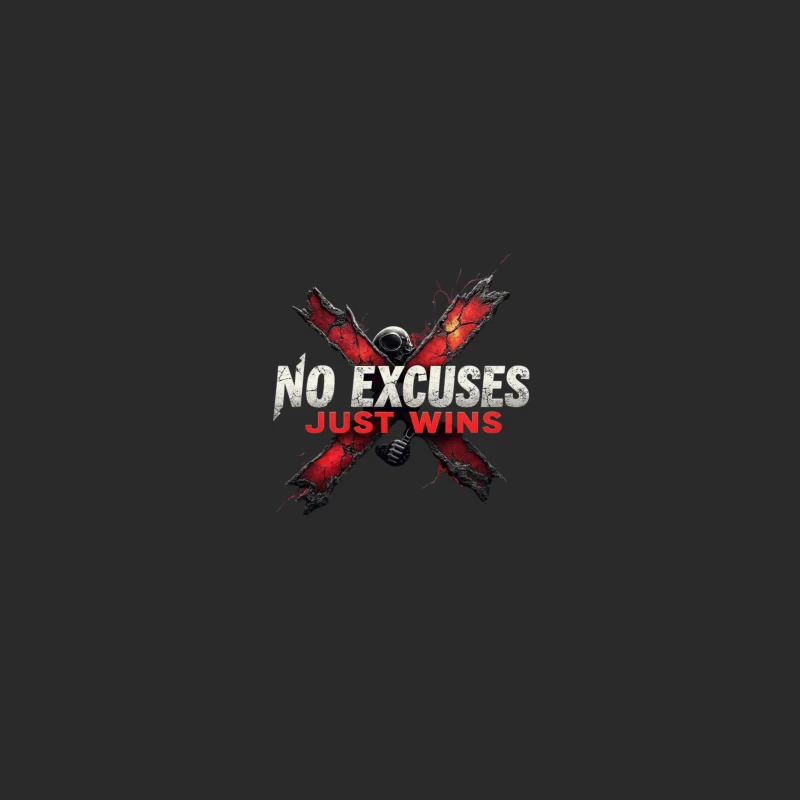 Motivational Logo: No Excuses Just Wins Baseball Cap