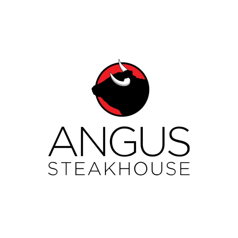 Angus Steakhouse Modern Logo with Bull Silhouette Pin