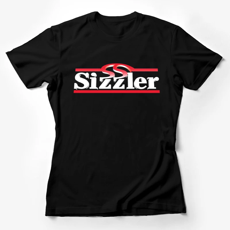 Sizzler Restaurant Chain Logo Design in Red and White Female T-Shirt