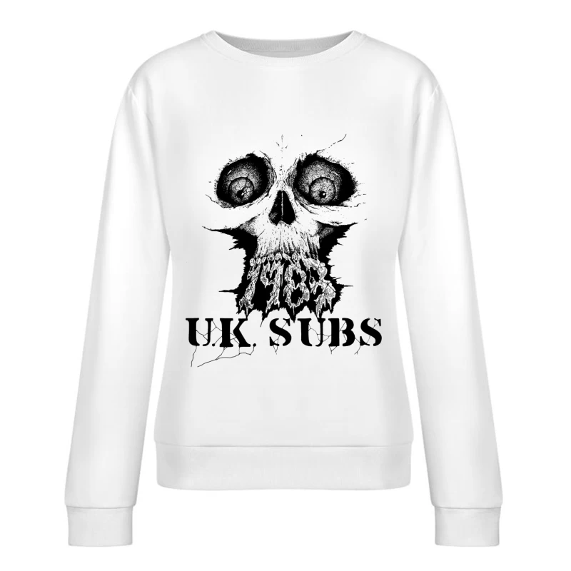 UK Subs Punk Rock Band Gothic Skull Logo Female Pullover Sweatshirt