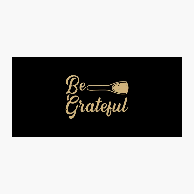 Be Grateful: Motivational Gold Typography with Spoon Coffee Mug