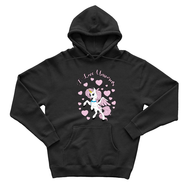 Niedliches Einhorn-Design mit Herzen Herren Pullover Hoodie