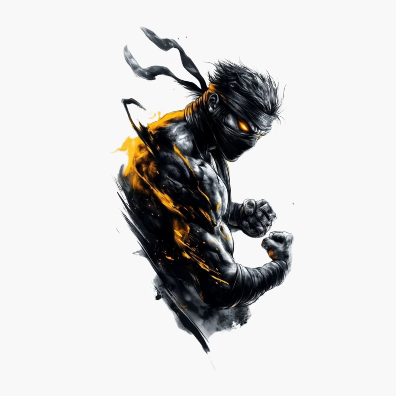 Dynamic Ninja Warrior in Action Art Cotton Tote Bag