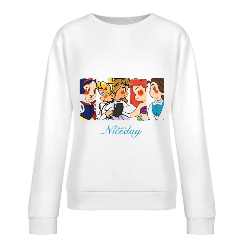 Illustration von Märchenprinzessinnen Damen Pullover Sweatshirt