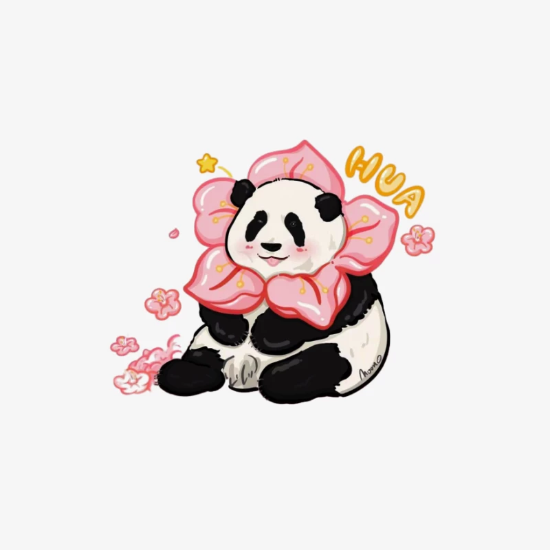 Panda mit Blumenkrone Herren Langarm T-Shirt