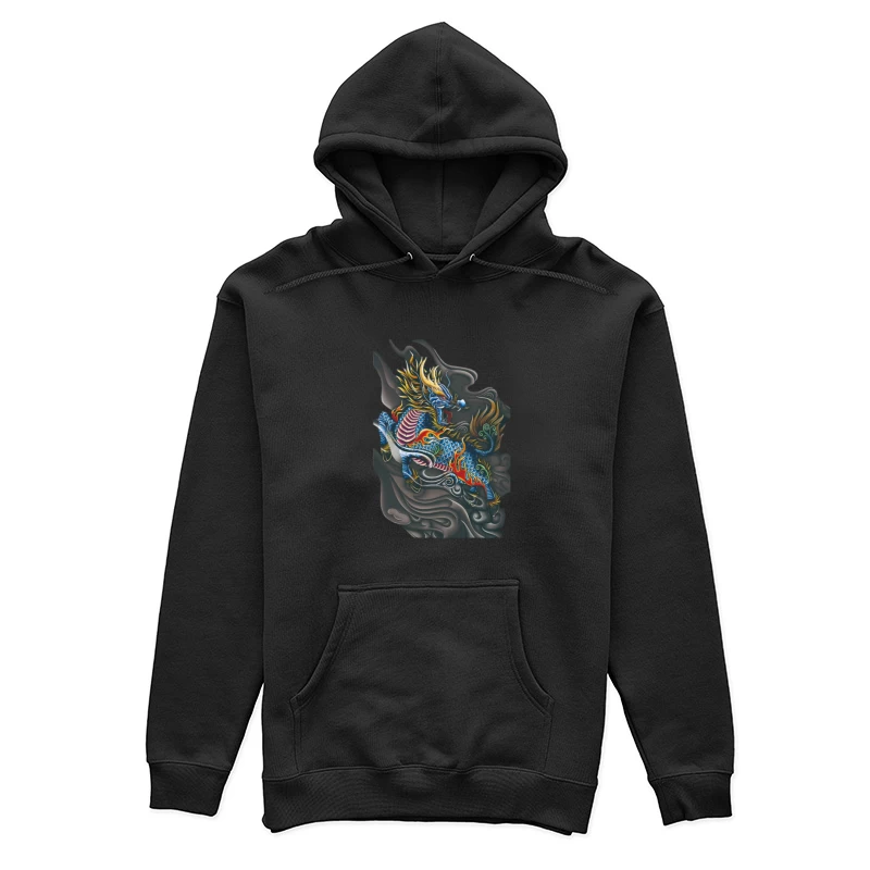 Drachenkunstwerk mit bunten Flammen Damen Pullover Hoodie