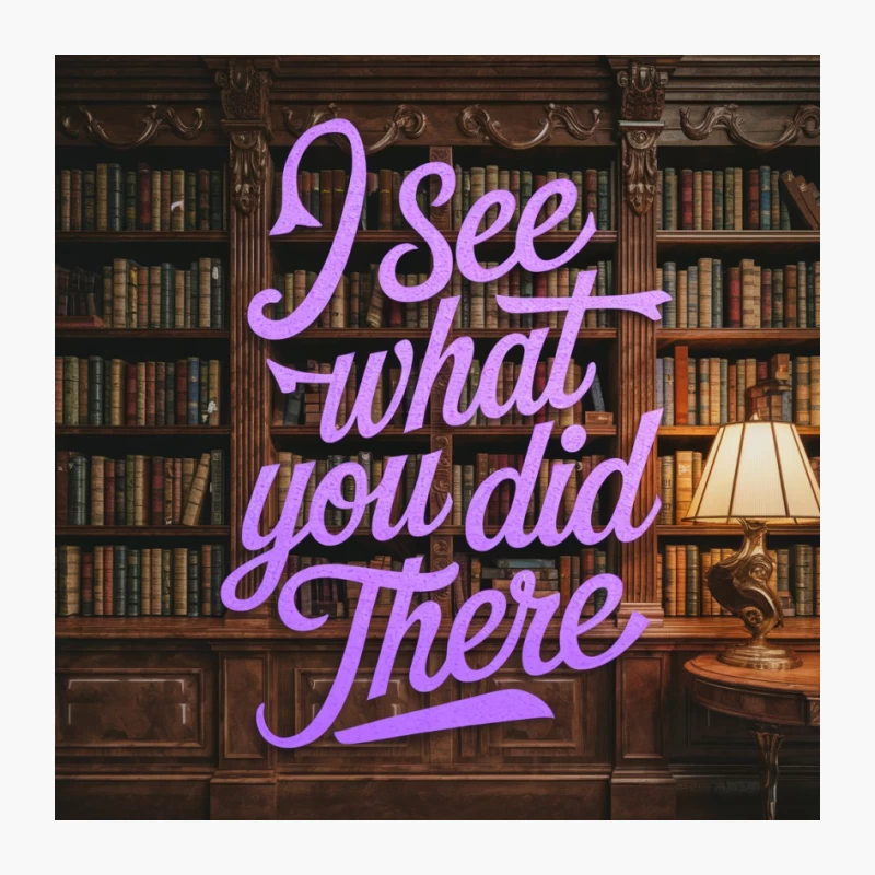 Neon Typography in Classic Library Setting Pin