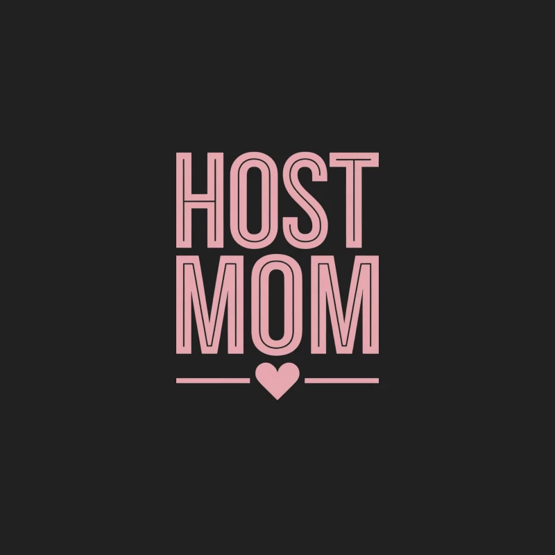 Host Mom Typography with Pink Heart Bucket Hat