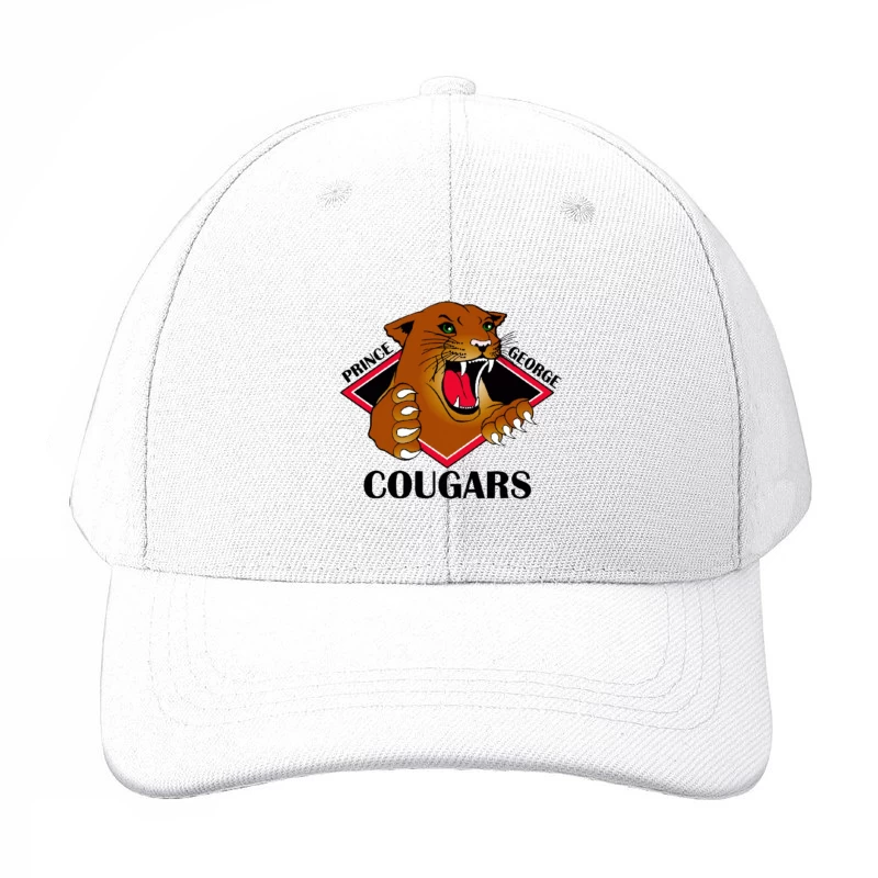 Prince George Cougars Sports Team Logo with Fierce Cougar Mascot Baseball Cap